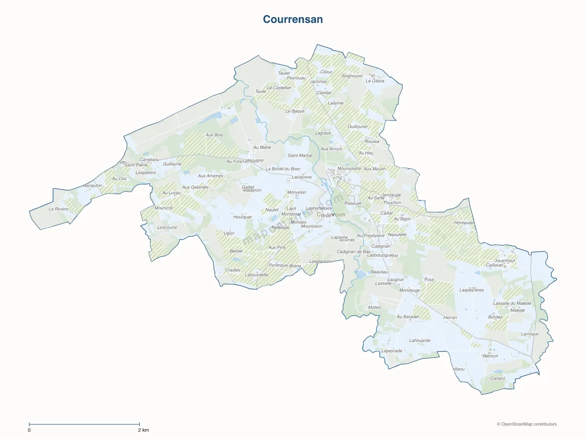 Carte de Courrensan à personnaliser