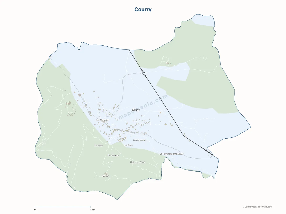 Carte de Courry à personnaliser