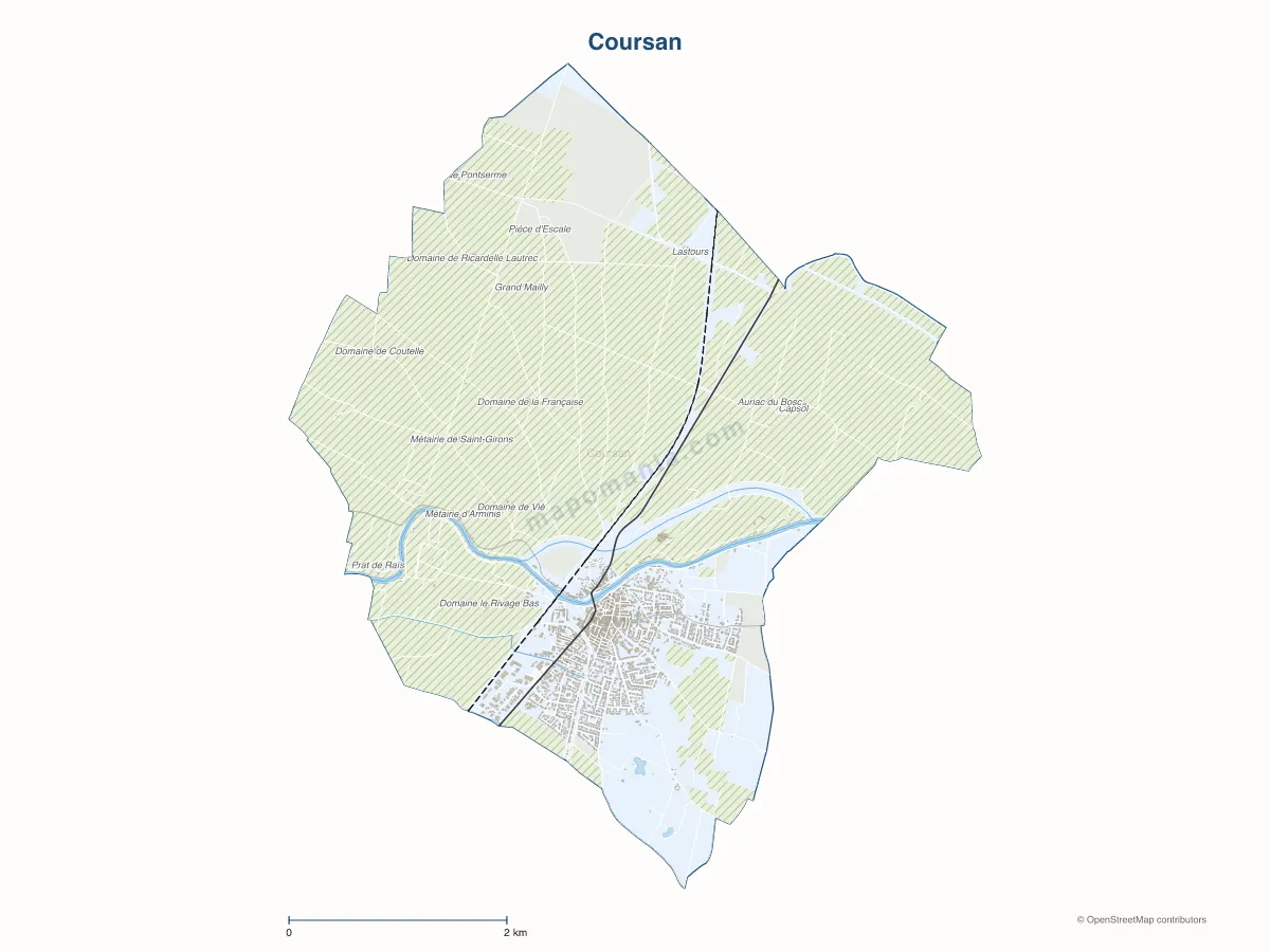 Carte de Coursan à personnaliser