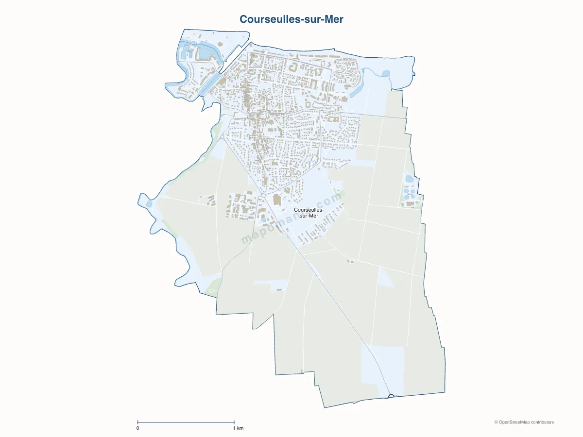Carte de Courseulles-sur-Mer à personnaliser