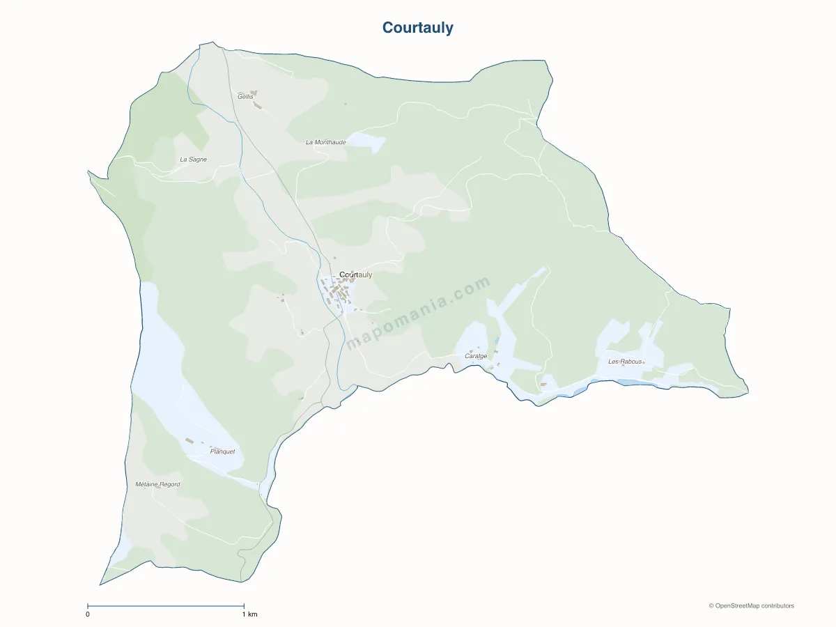 Carte de Courtauly à personnaliser