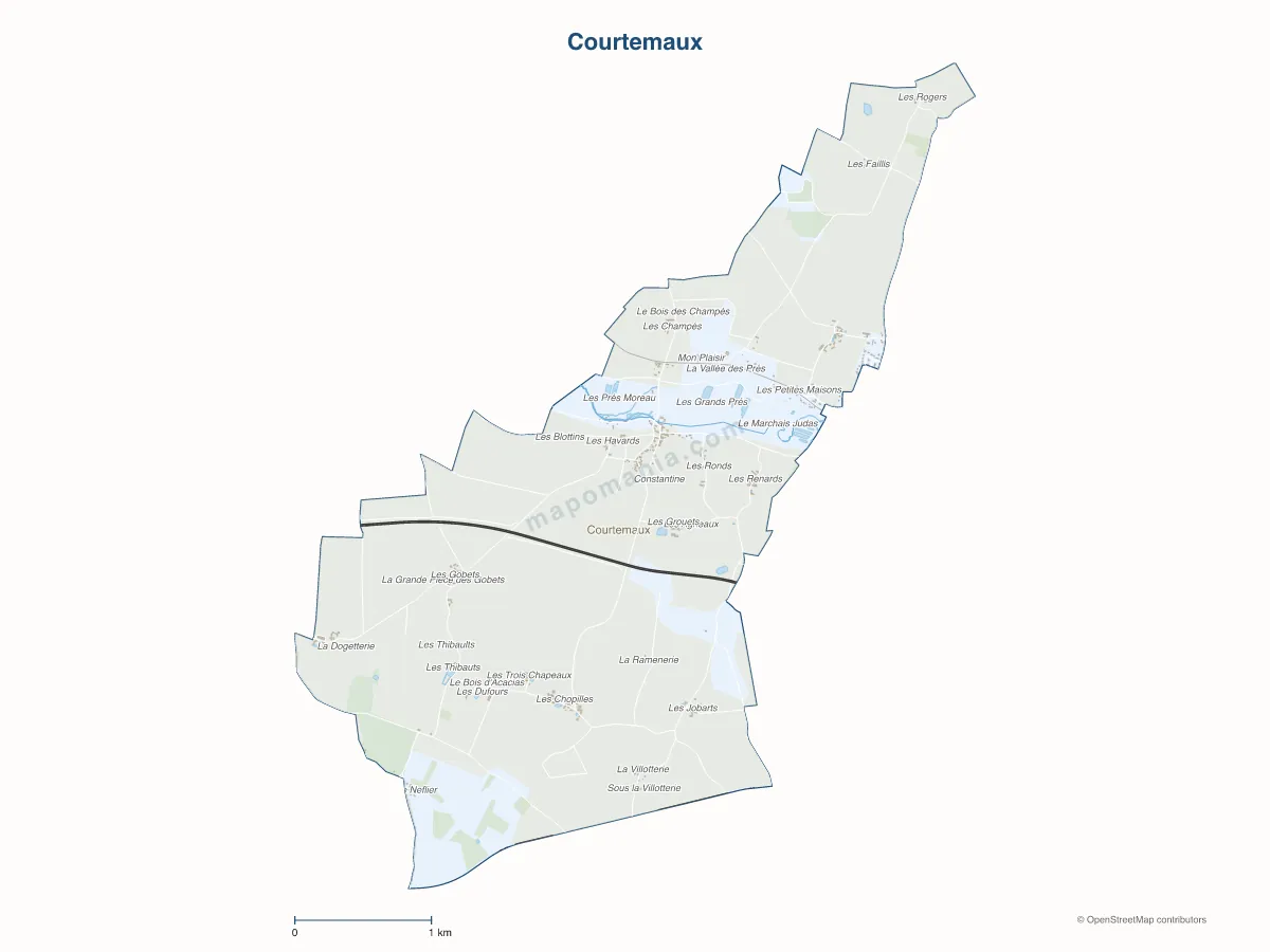 Carte de Courtemaux à personnaliser