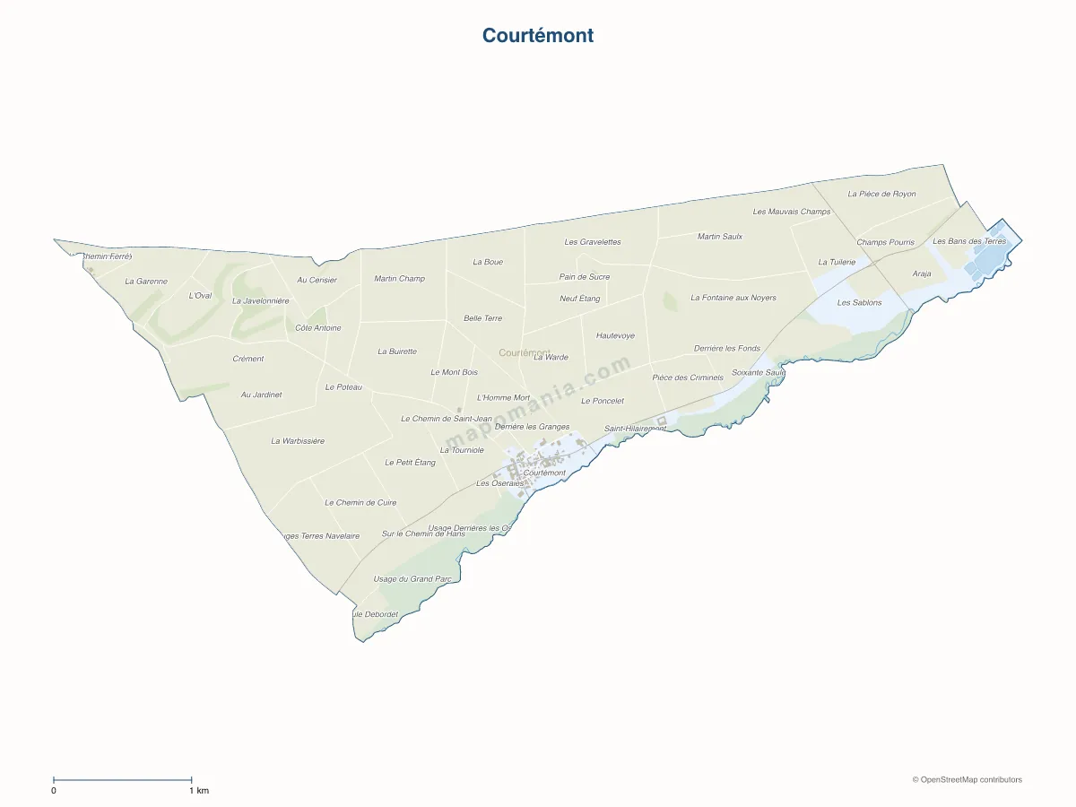 Carte de Courtémont à personnaliser