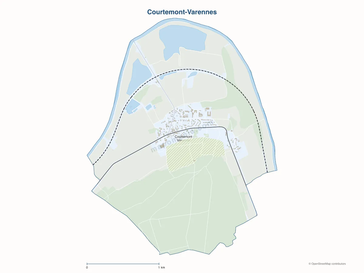 Carte de Courtemont-Varennes à personnaliser