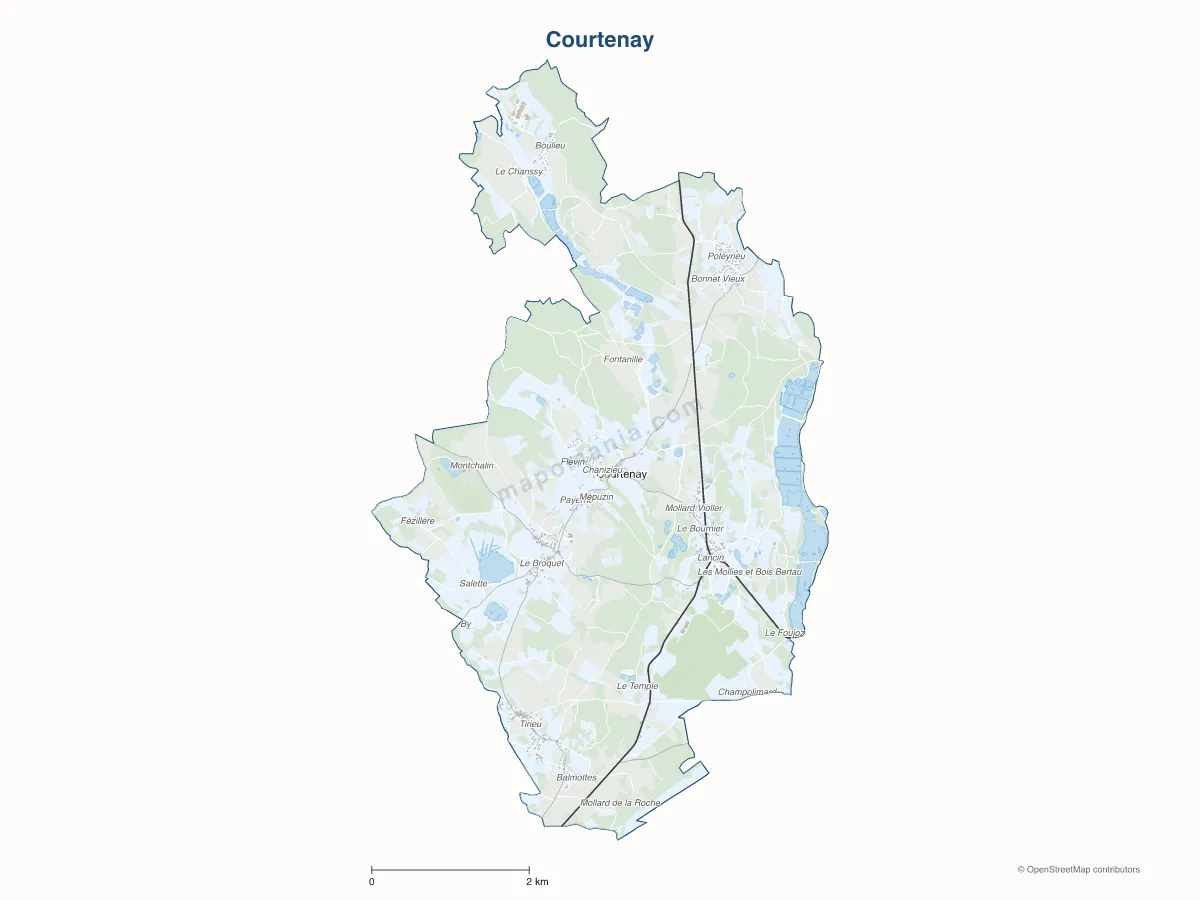Carte de Courtenay à personnaliser
