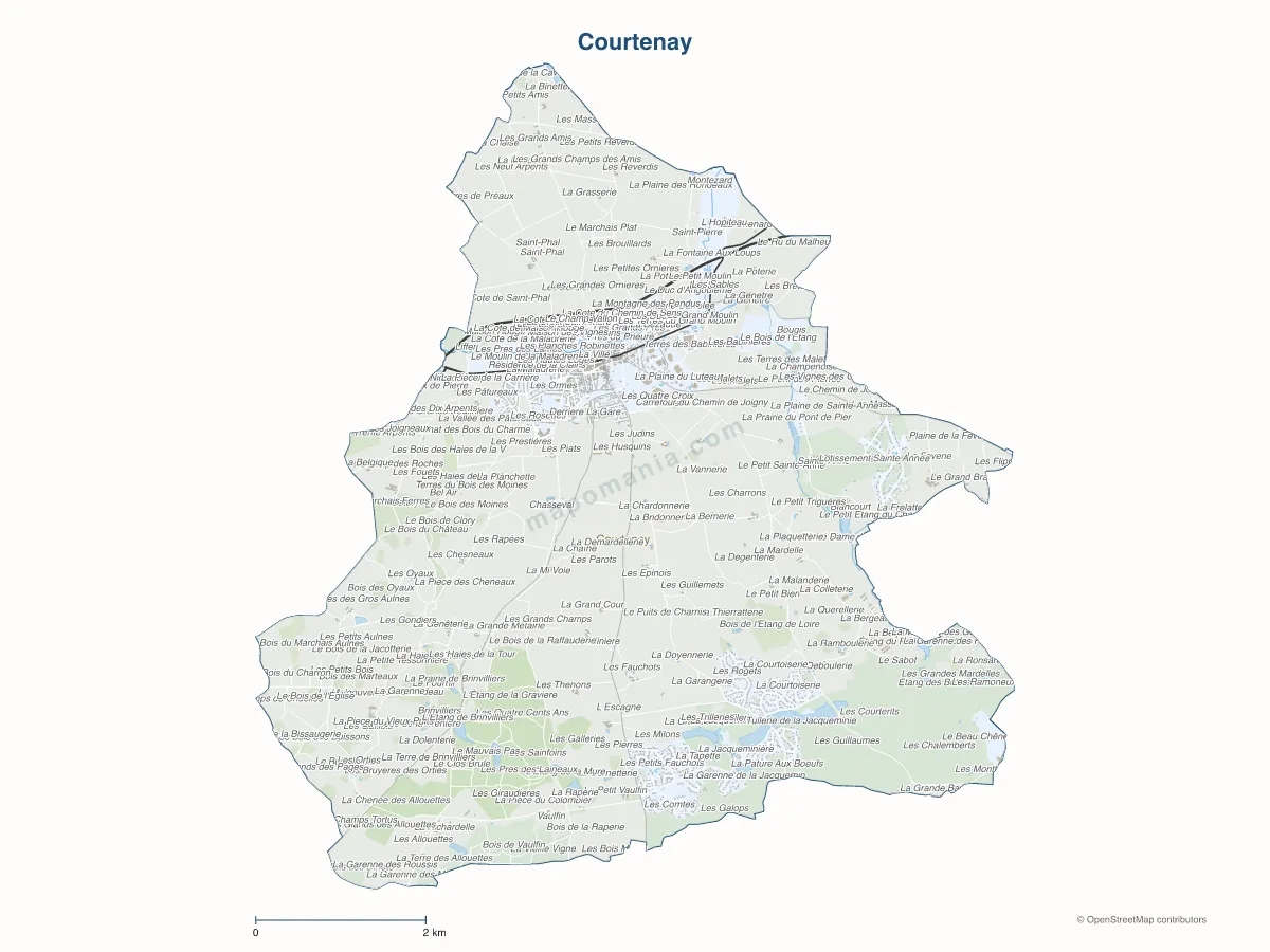 Carte de Courtenay à personnaliser