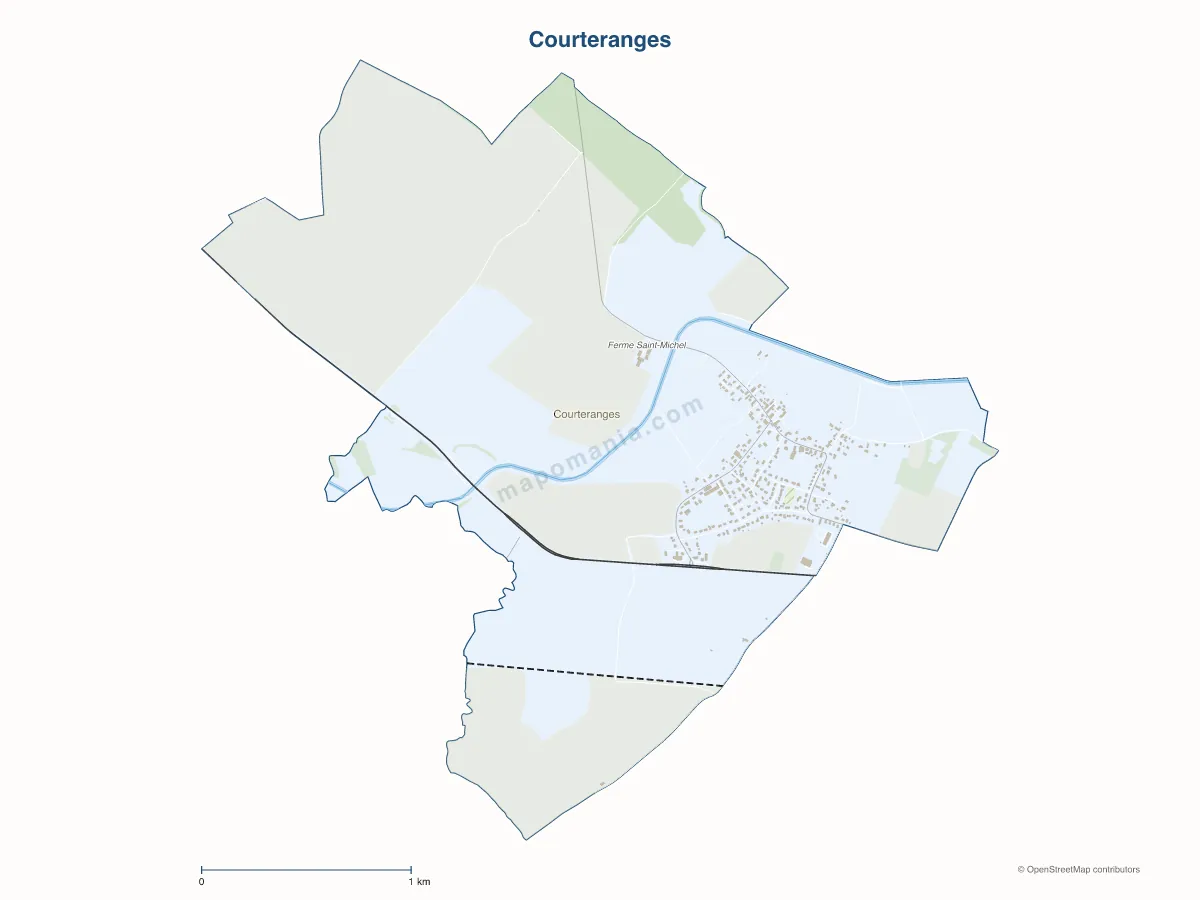 Carte de Courteranges à personnaliser
