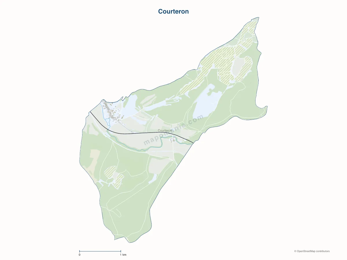 Carte de Courteron à personnaliser