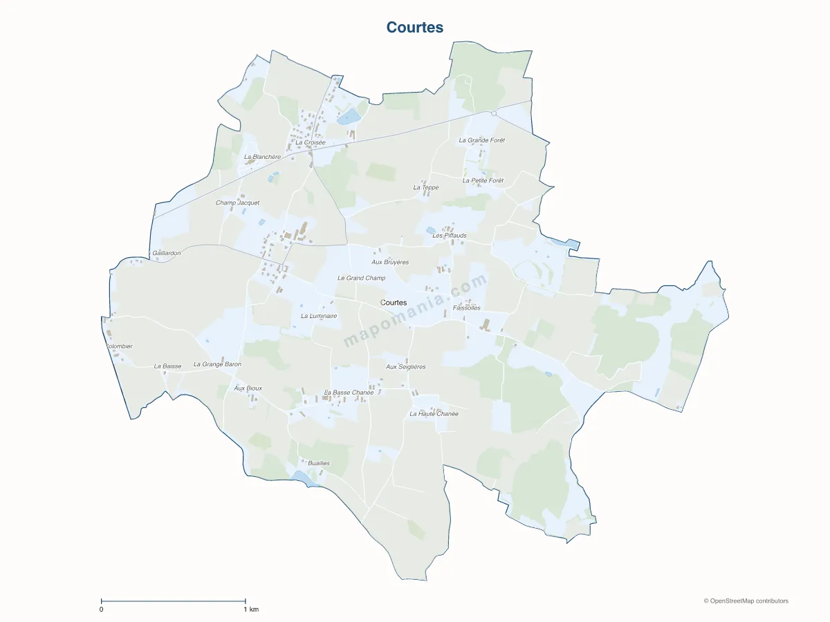Carte de Courtes à personnaliser