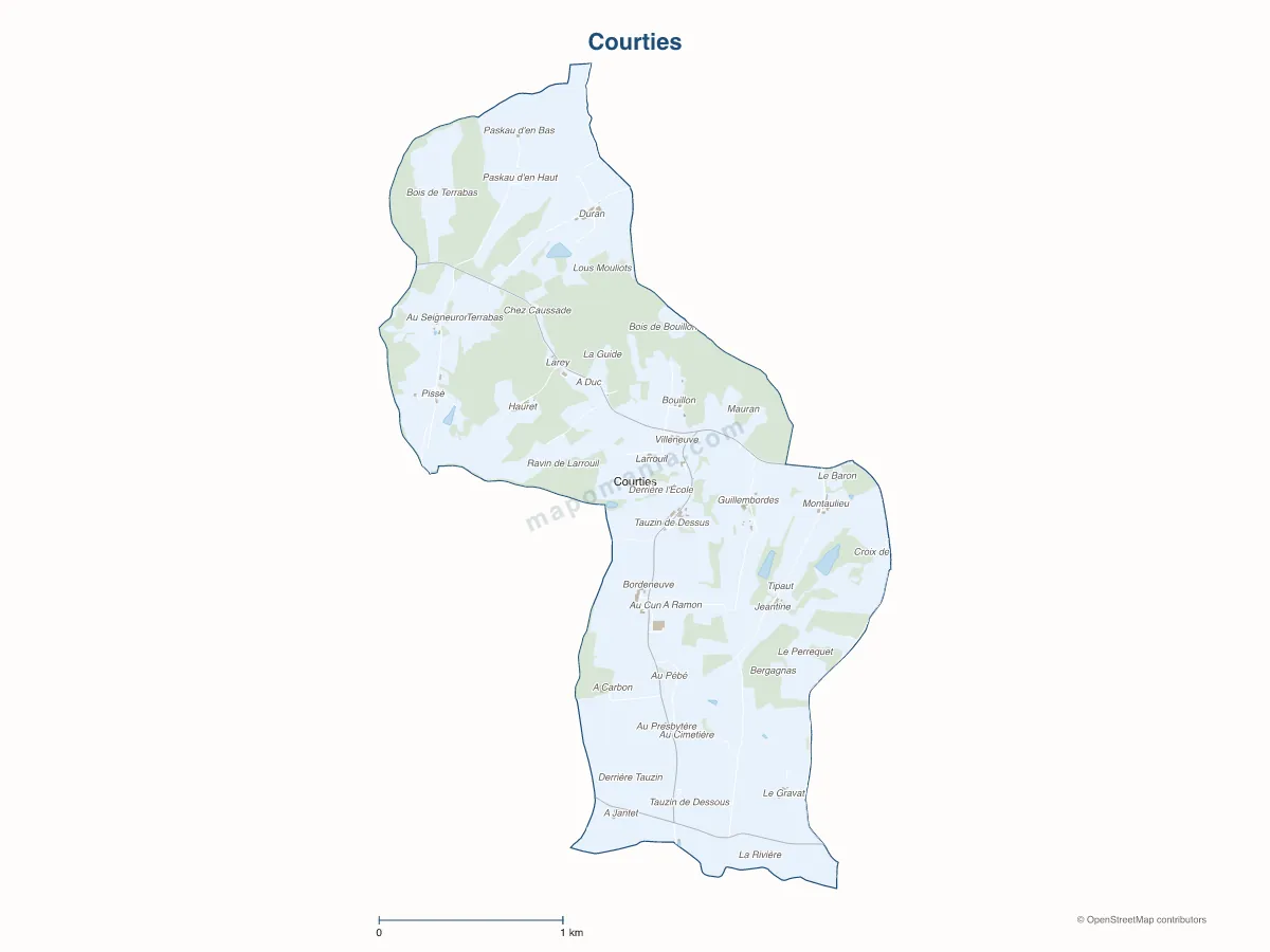 Carte de Courties à personnaliser