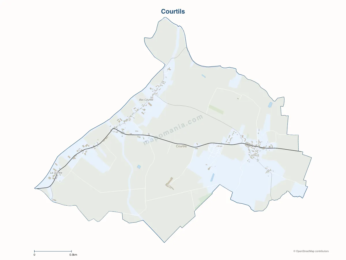 Carte de Courtils à personnaliser