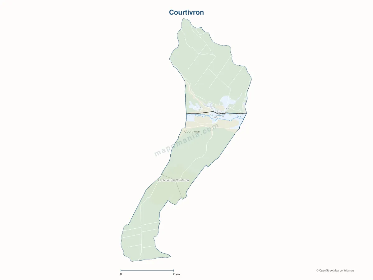 Carte de Courtivron à personnaliser