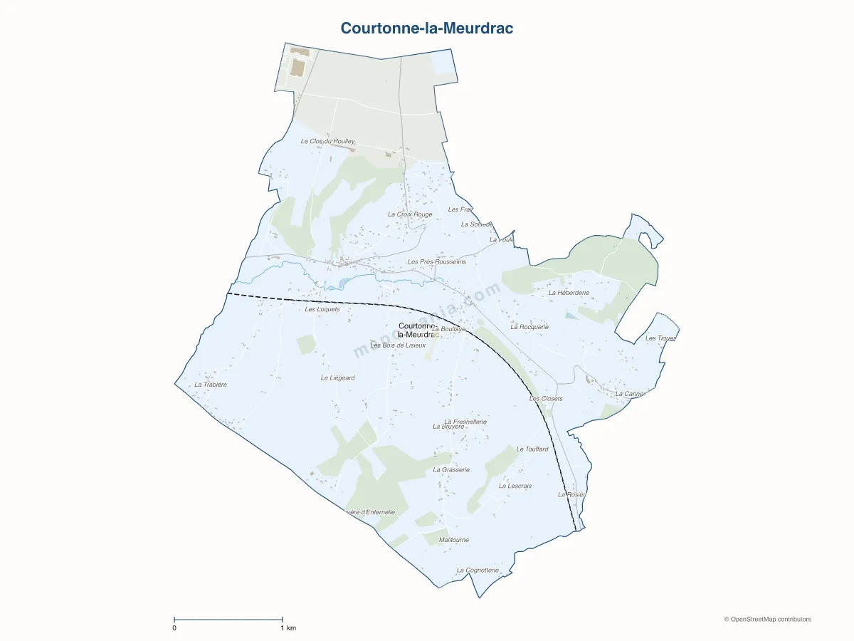 Carte de Courtonne-la-Meurdrac à personnaliser