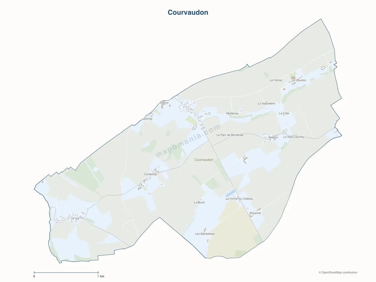 Carte de Courvaudon à personnaliser