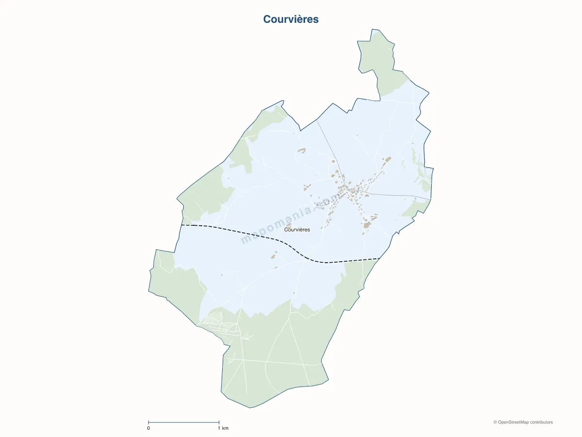 Carte de Courvières à personnaliser