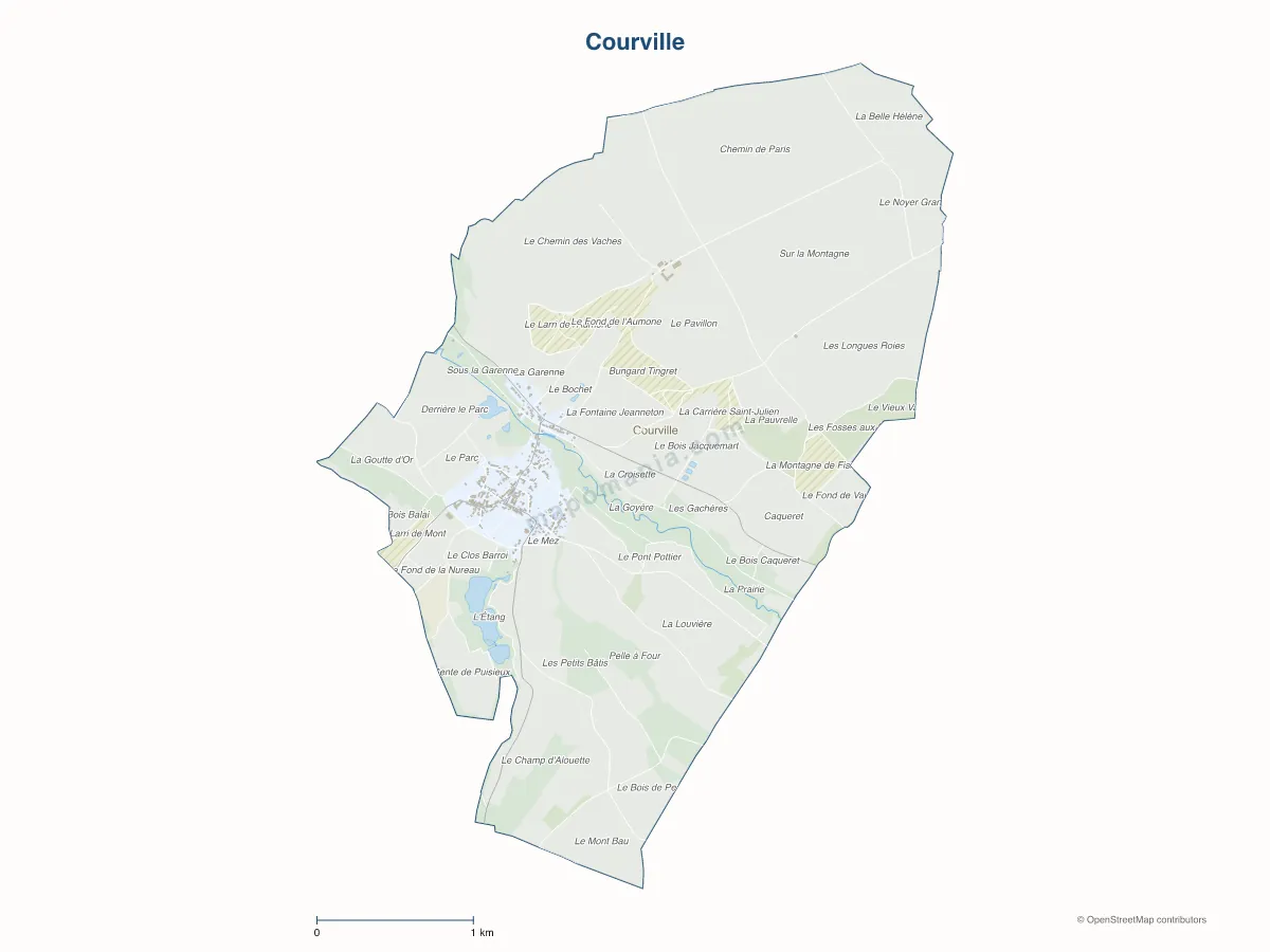 Carte de Courville à personnaliser