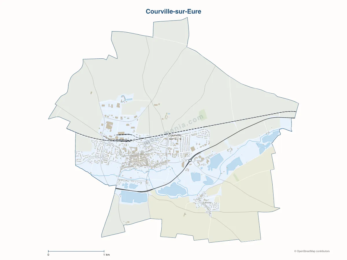 Carte de Courville-sur-Eure à personnaliser