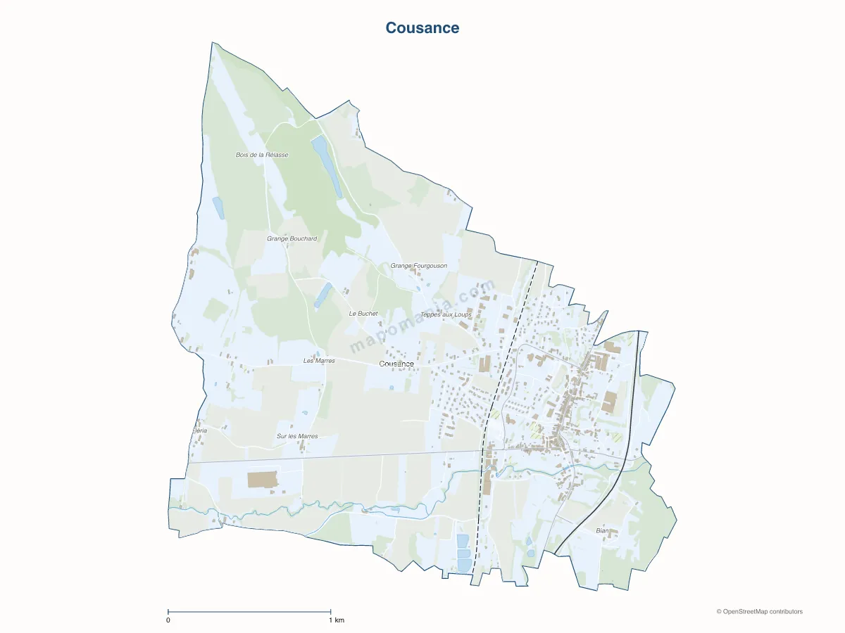Carte de Cousance à personnaliser