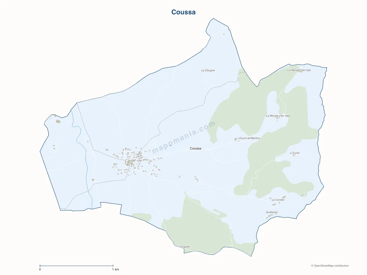 Carte de Coussa à personnaliser