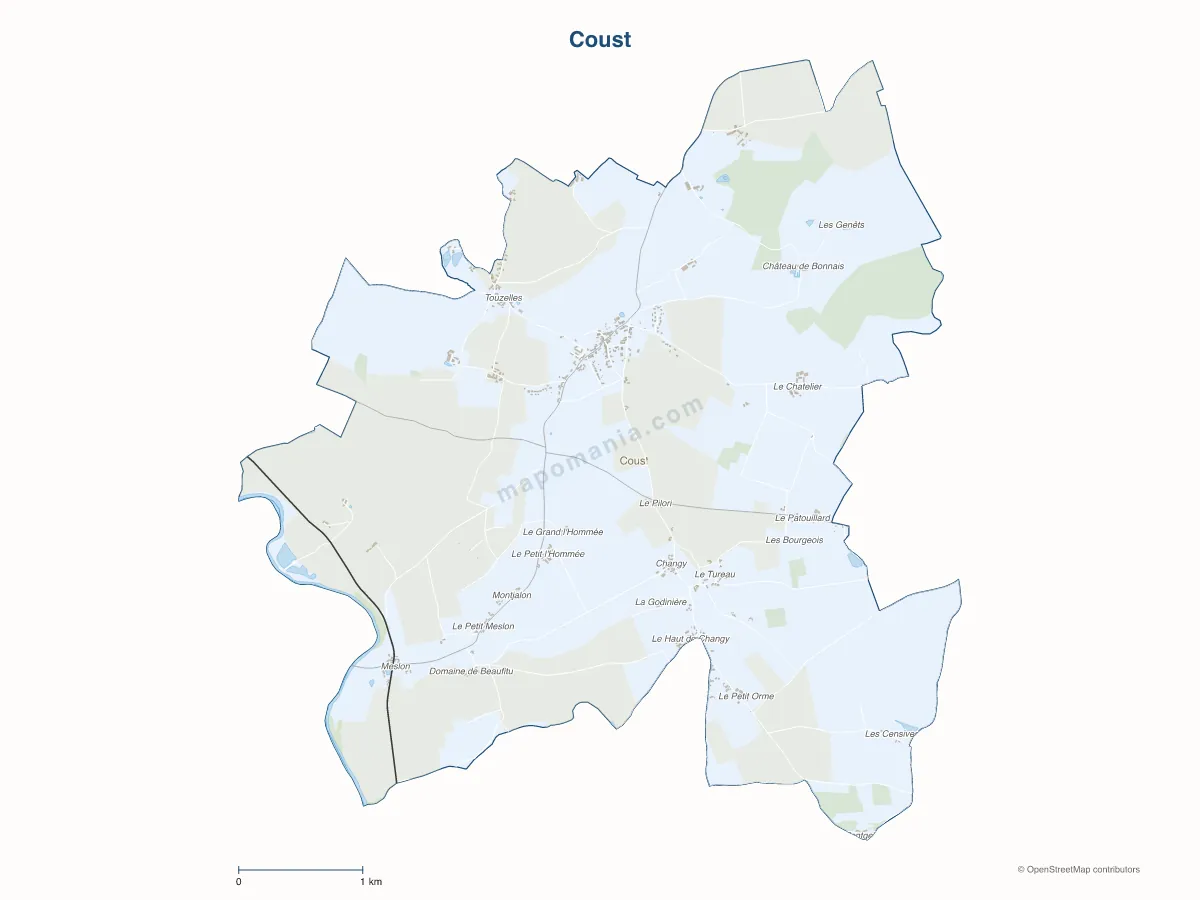 Carte de Coust à personnaliser
