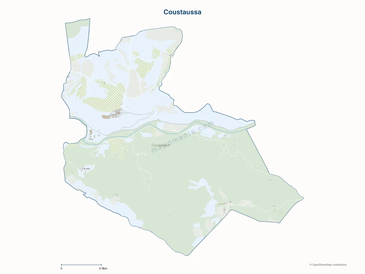 Carte de Coustaussa à personnaliser