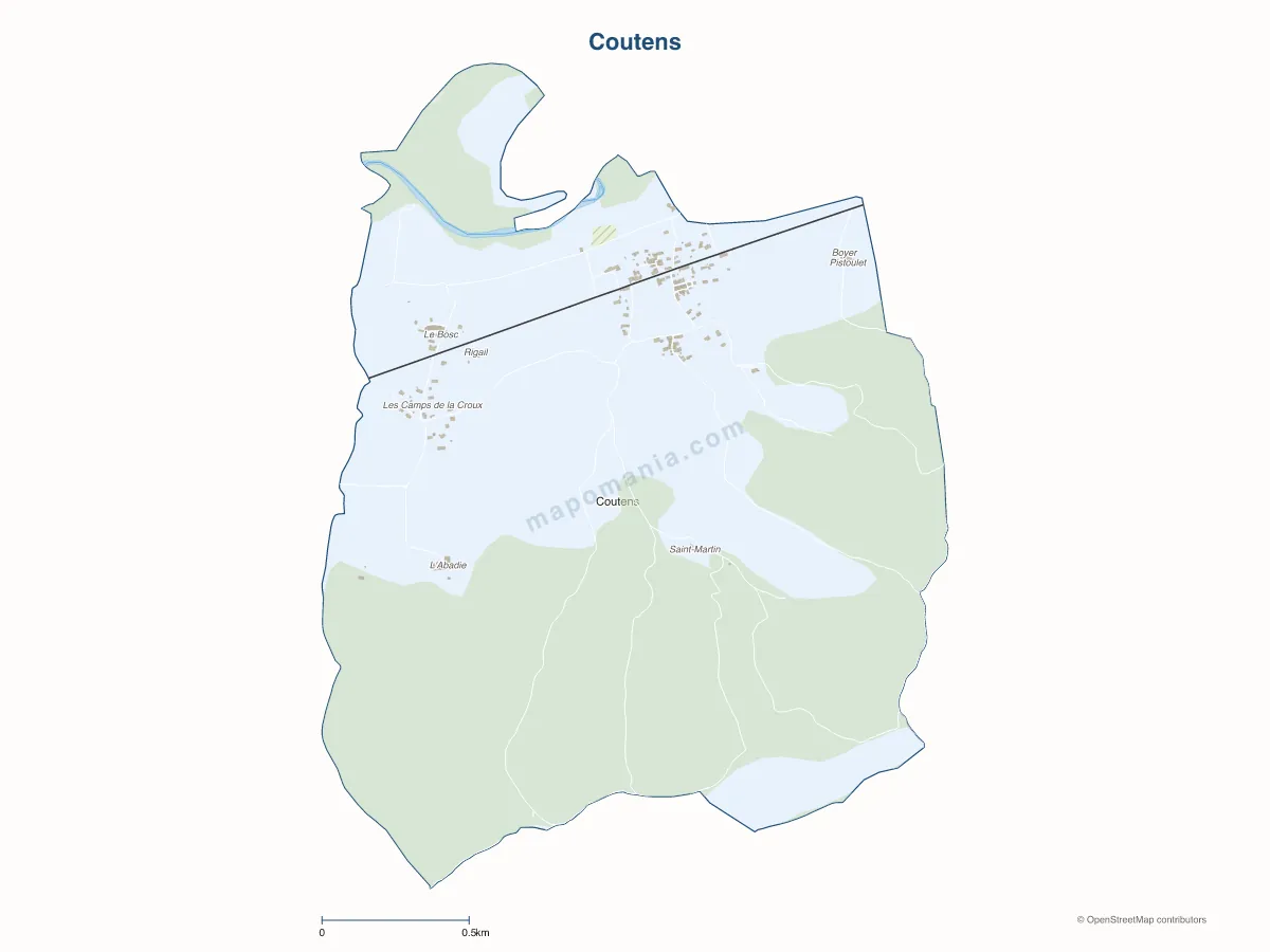 Carte de Coutens à personnaliser
