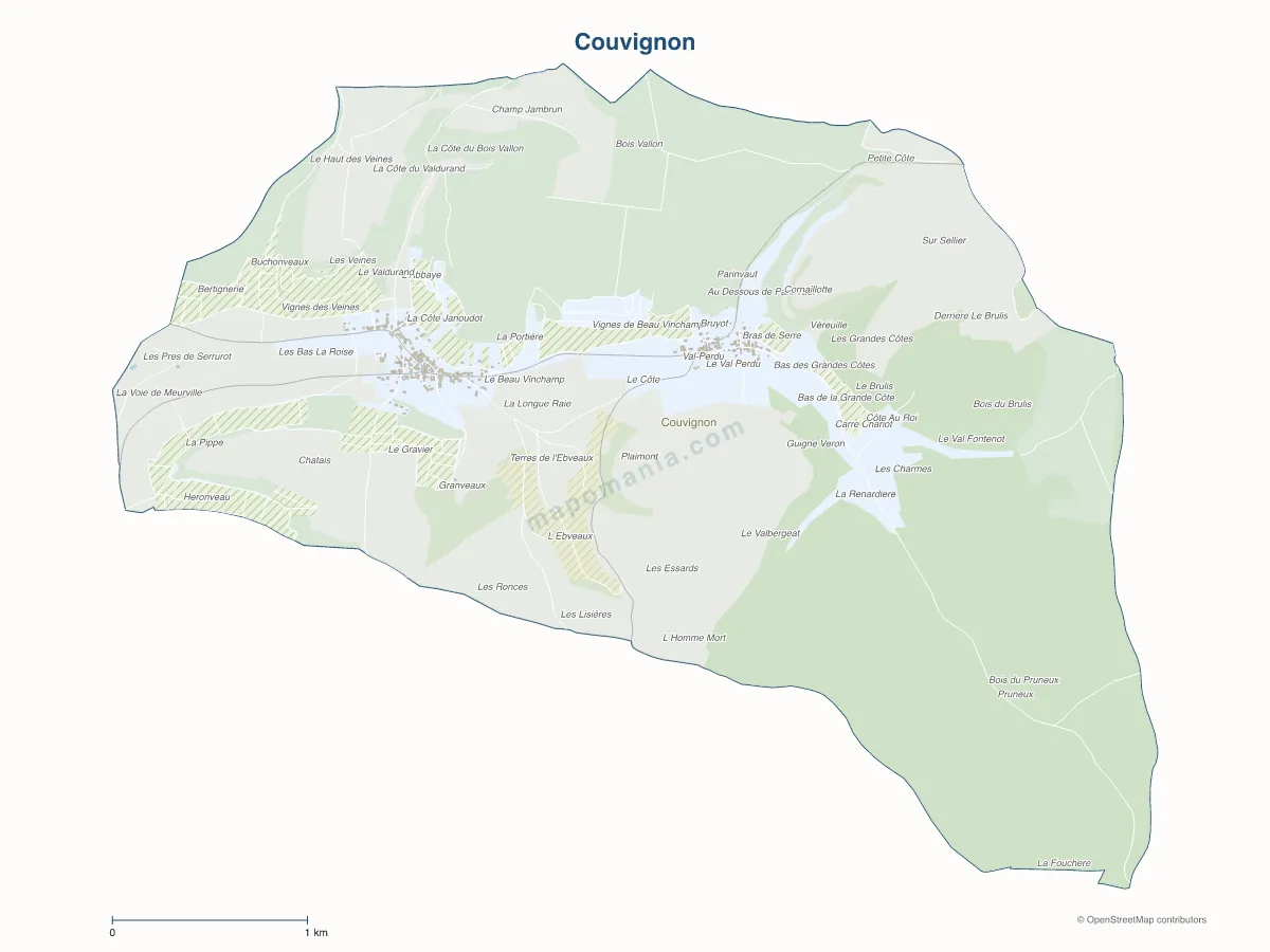 Carte de Couvignon à personnaliser