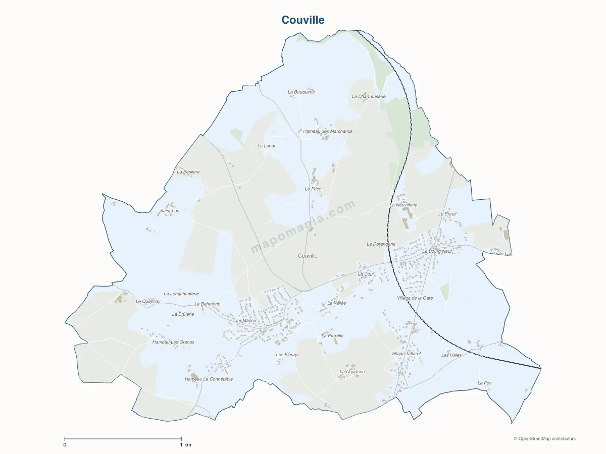 Carte de Couville à personnaliser