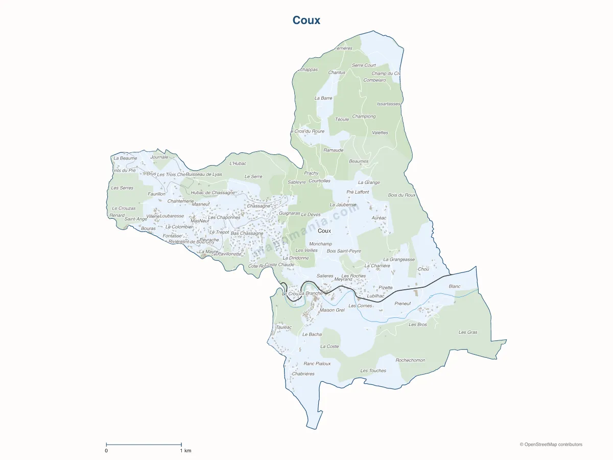 Carte de Coux à personnaliser