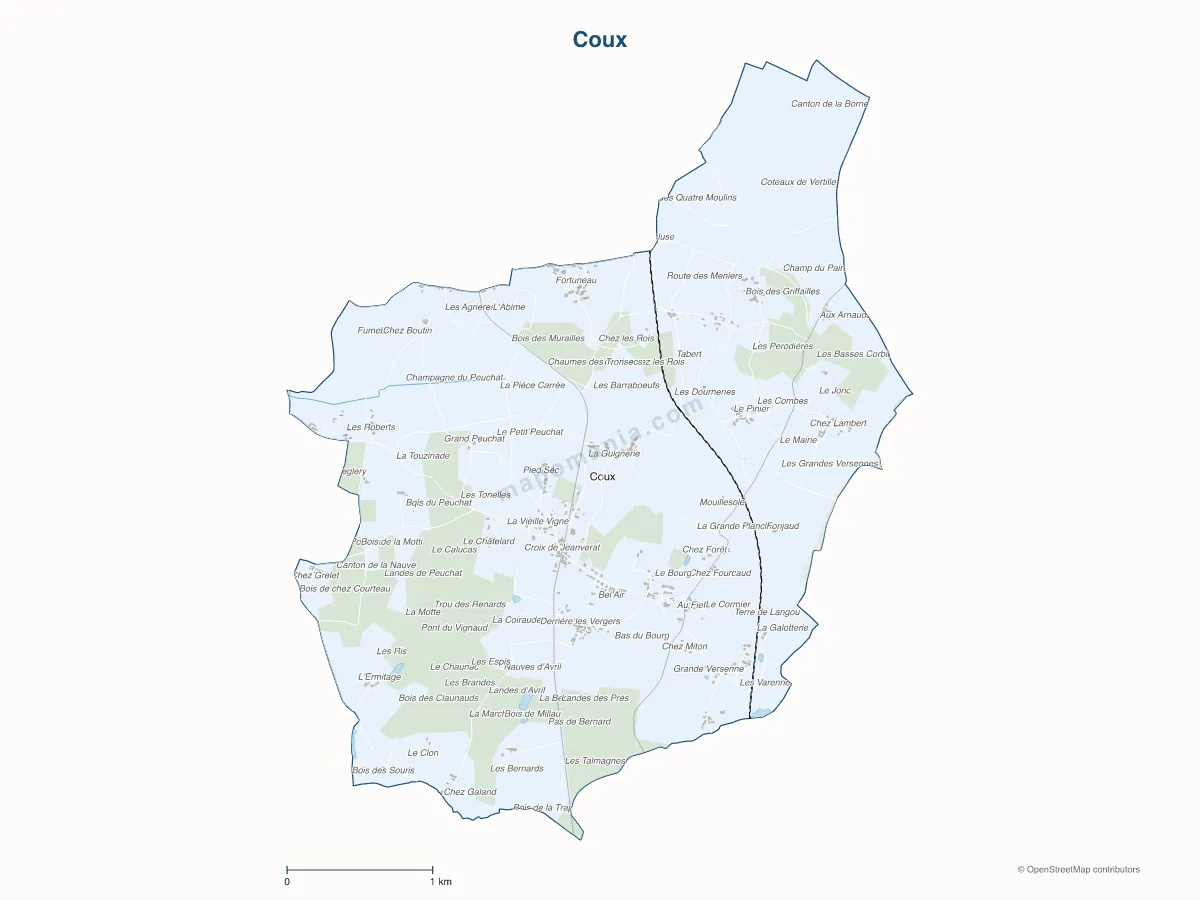 Carte de Coux à personnaliser