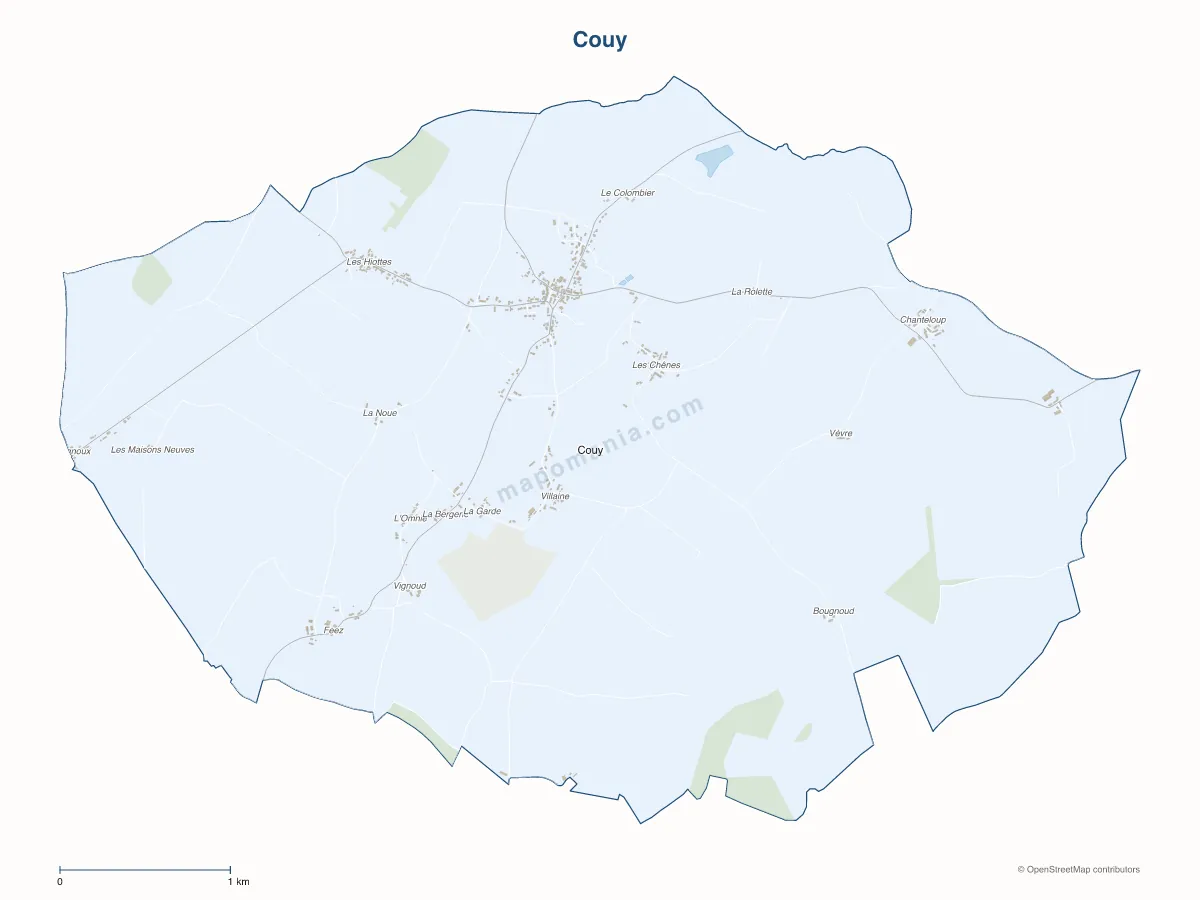 Carte de Couy à personnaliser