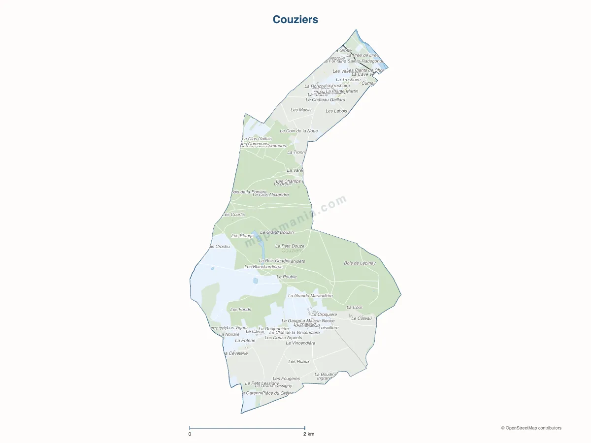 Carte de Couziers à personnaliser