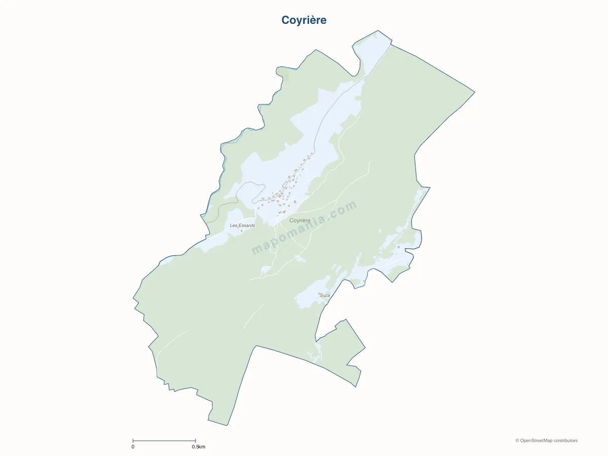 Carte de Coyrière à personnaliser