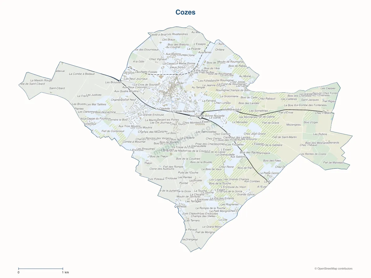 Carte de Cozes à personnaliser