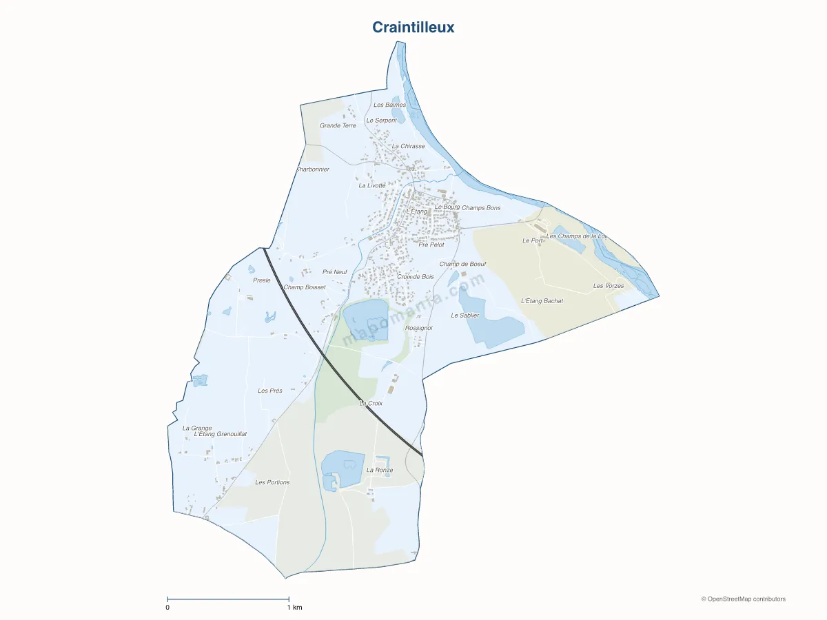 Carte de Craintilleux à personnaliser