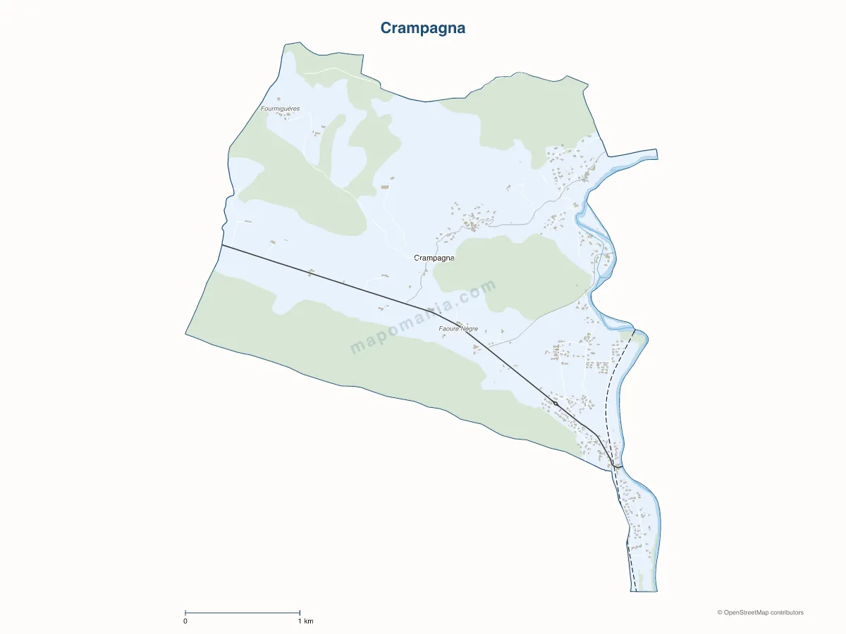 Carte de Crampagna à personnaliser