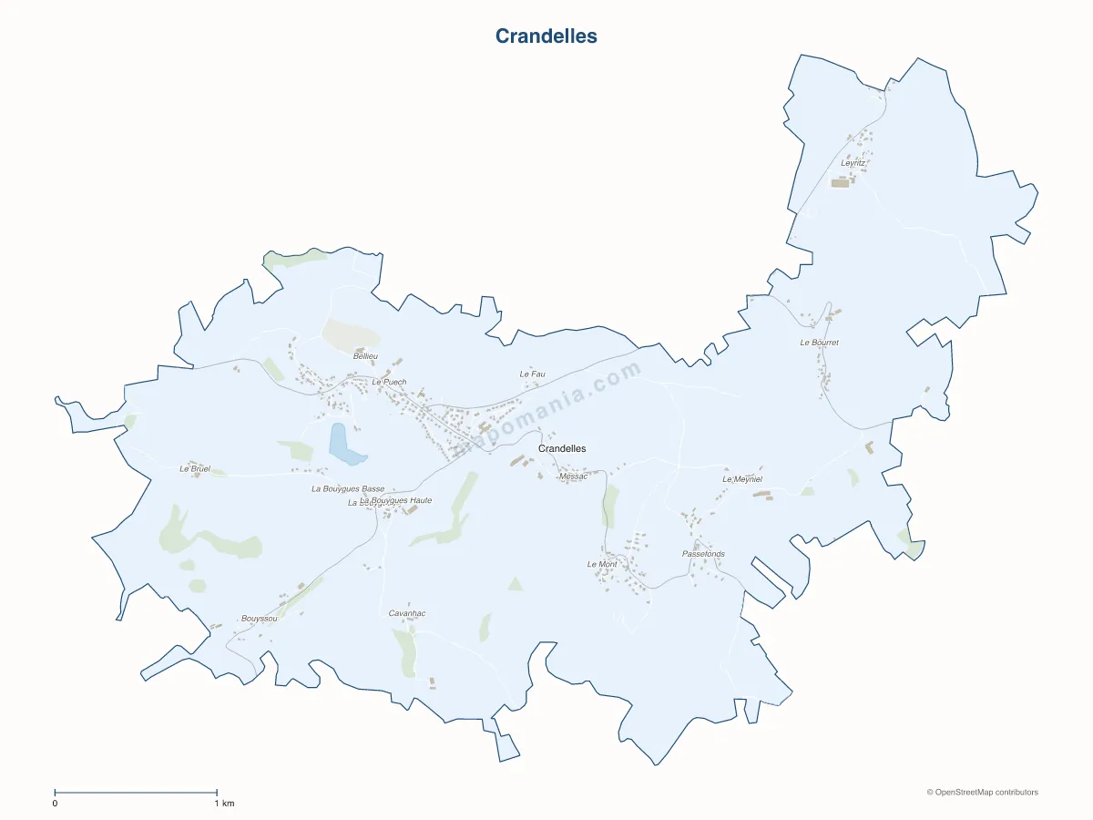 Carte de Crandelles à personnaliser