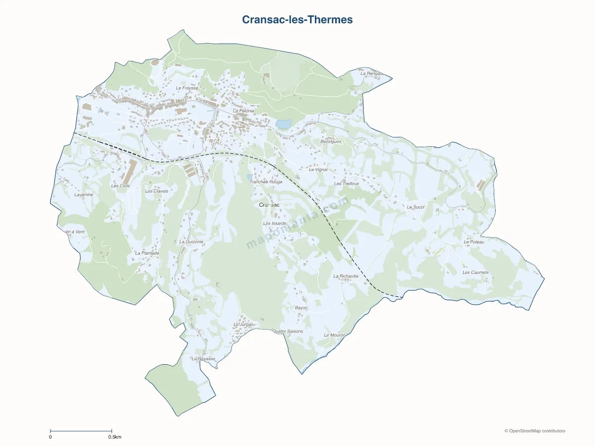 Carte de Cransac-les-Thermes à personnaliser