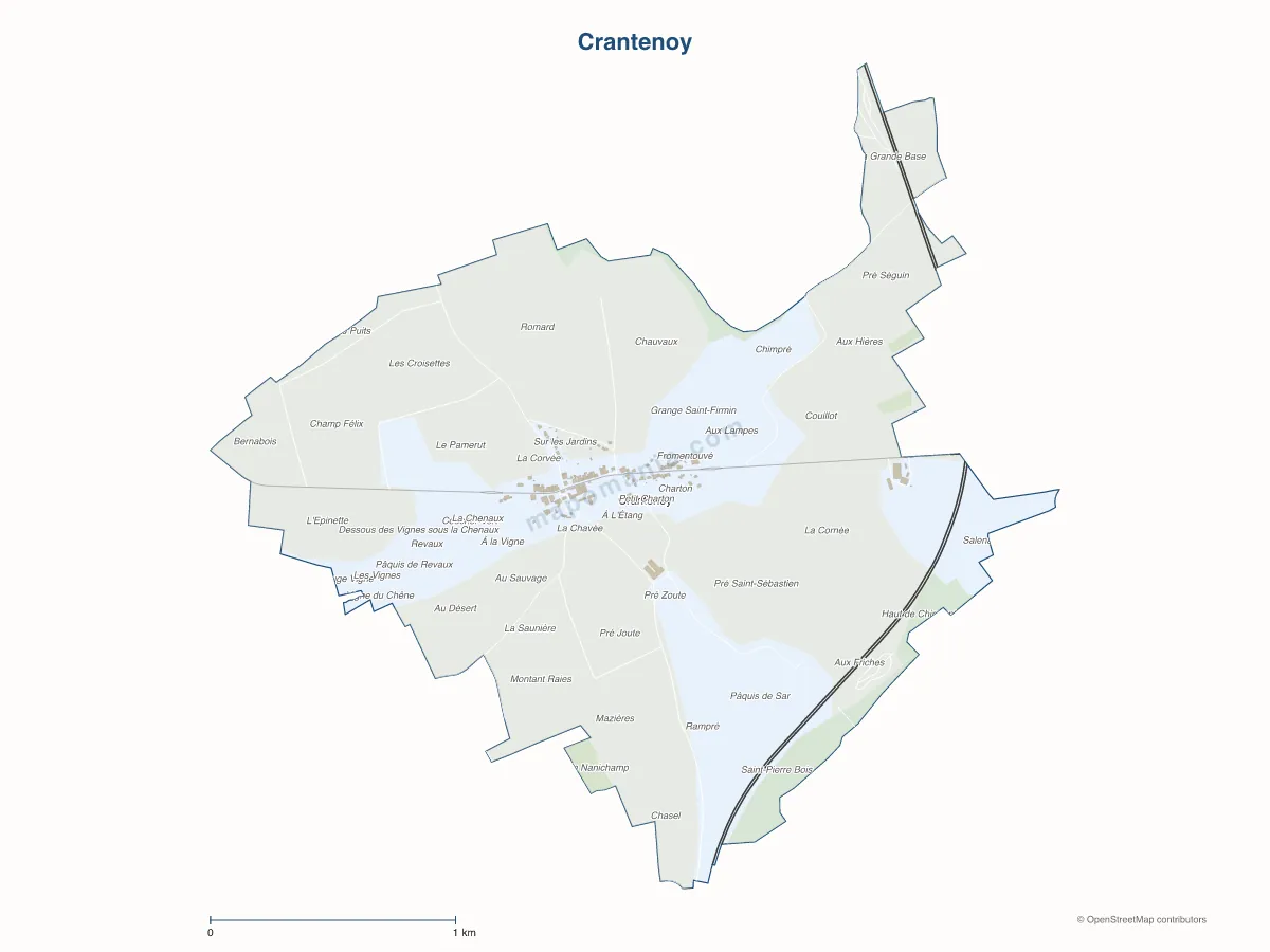 Carte de Crantenoy à personnaliser