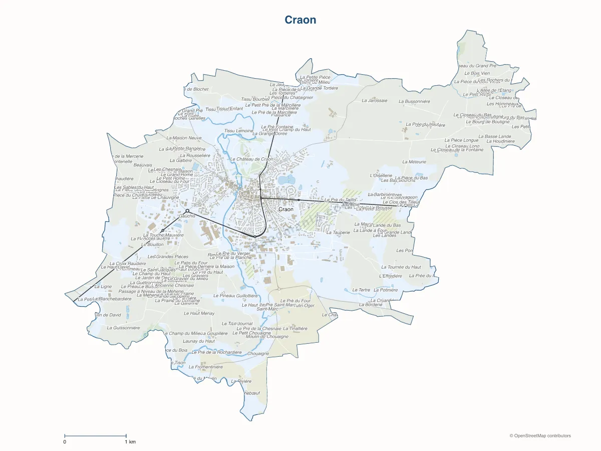 Carte de Craon à personnaliser