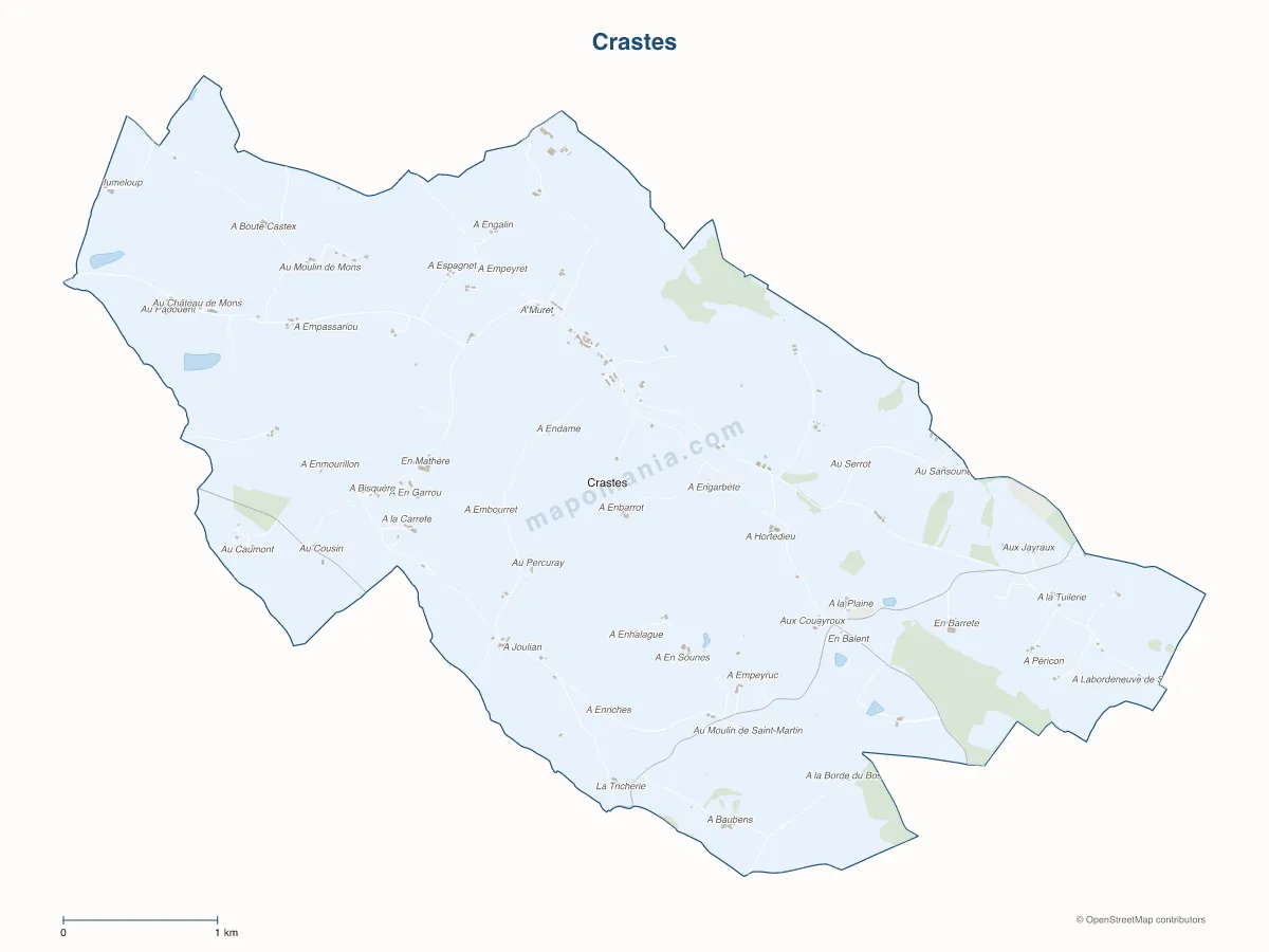 Carte de Crastes à personnaliser