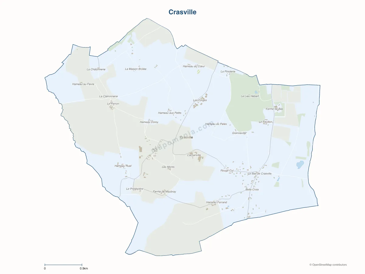 Carte de Crasville à personnaliser