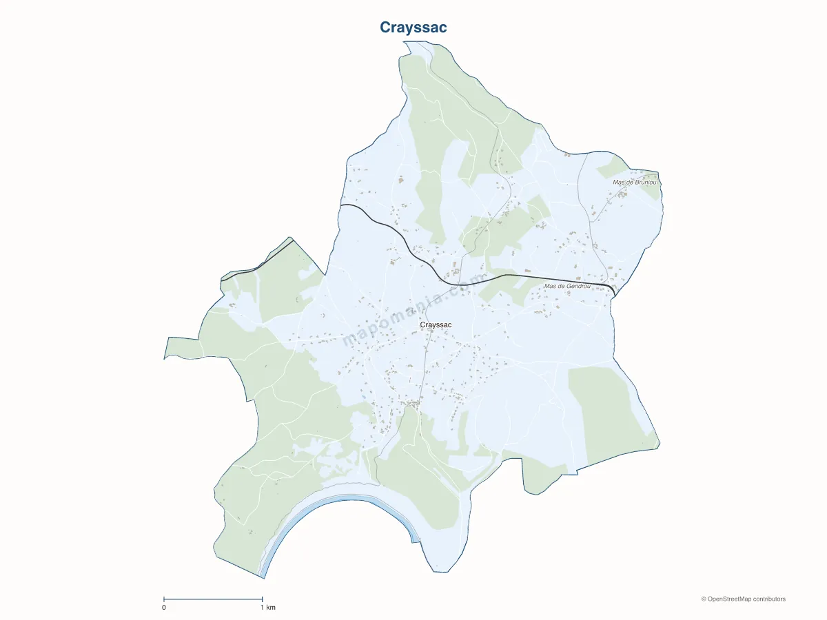 Carte de Crayssac à personnaliser