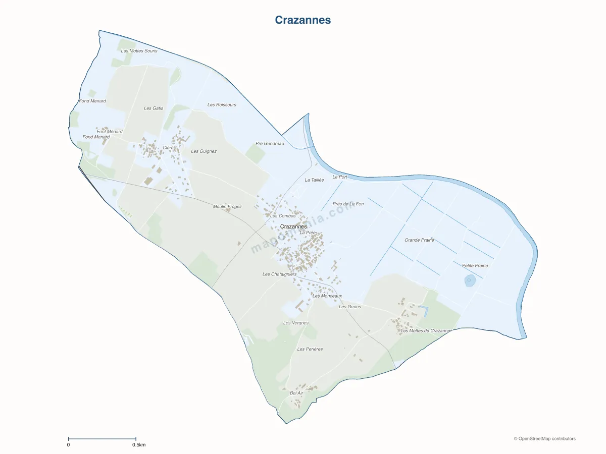 Carte de Crazannes à personnaliser