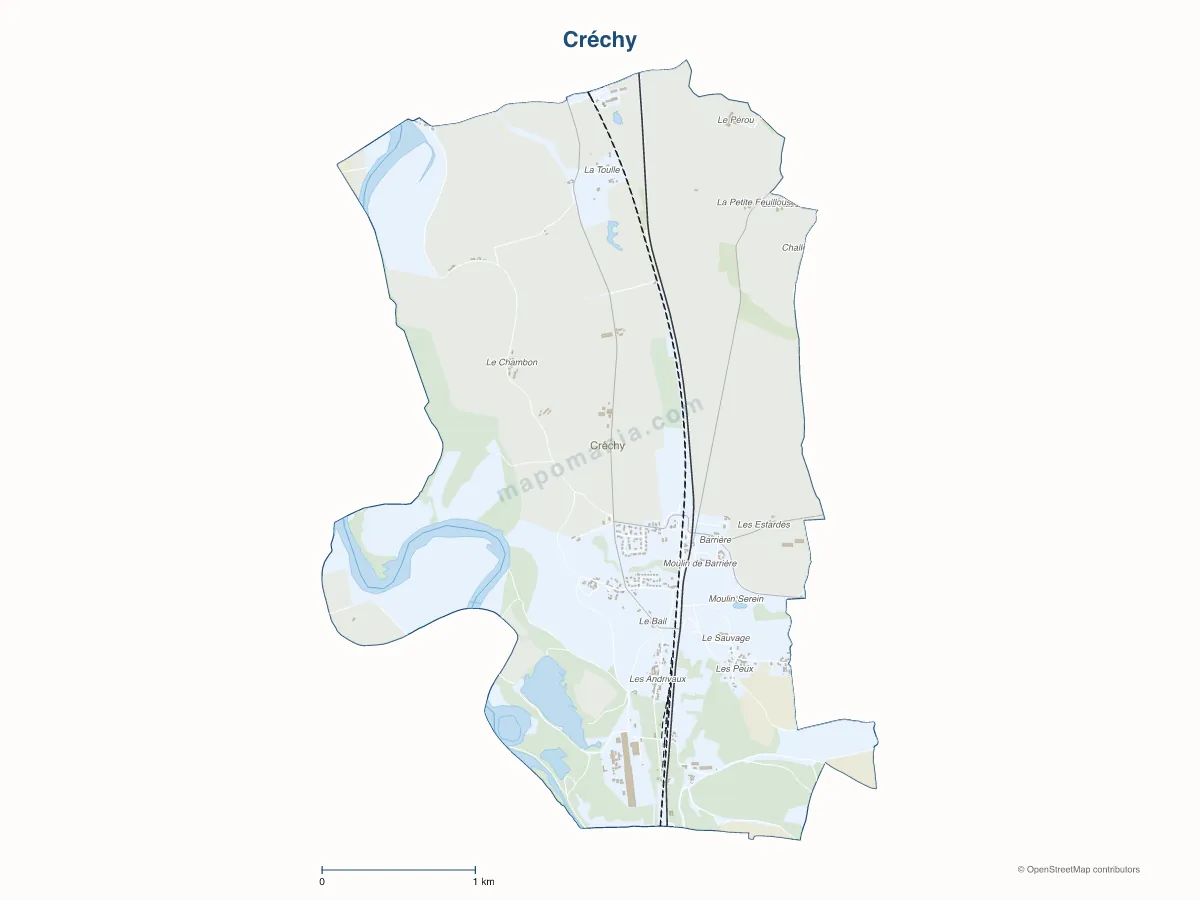 Carte de Créchy à personnaliser