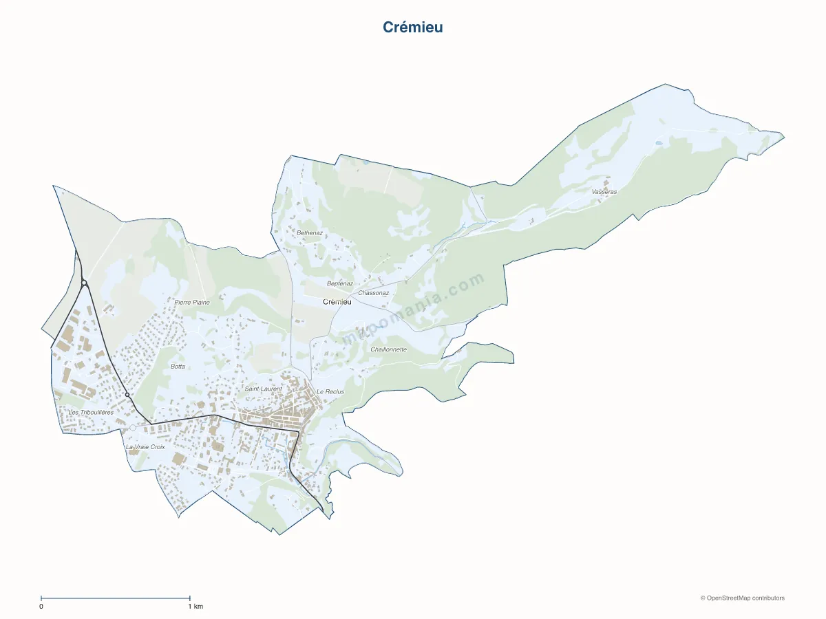 Carte de Crémieu à personnaliser
