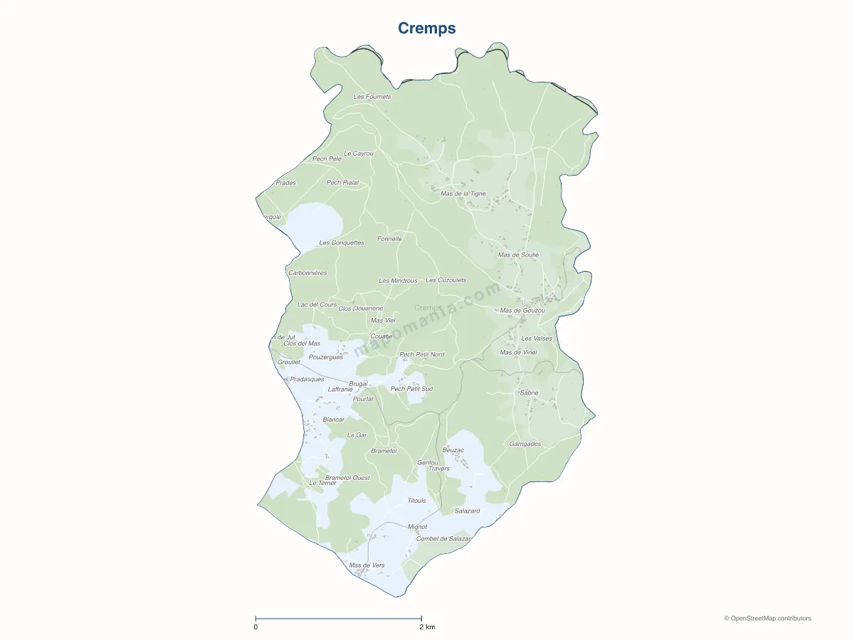 Carte de Cremps à personnaliser