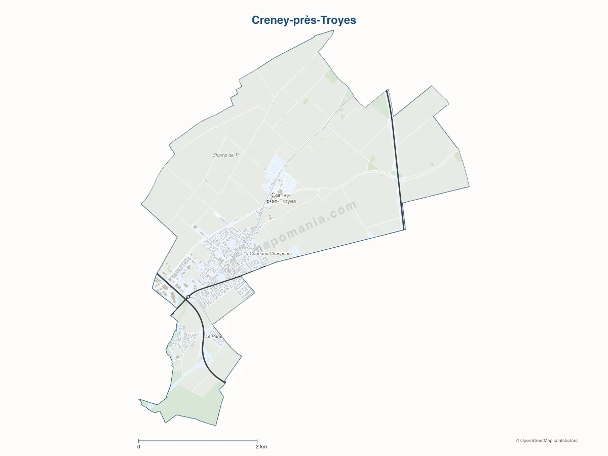 Carte de Creney-près-Troyes à personnaliser