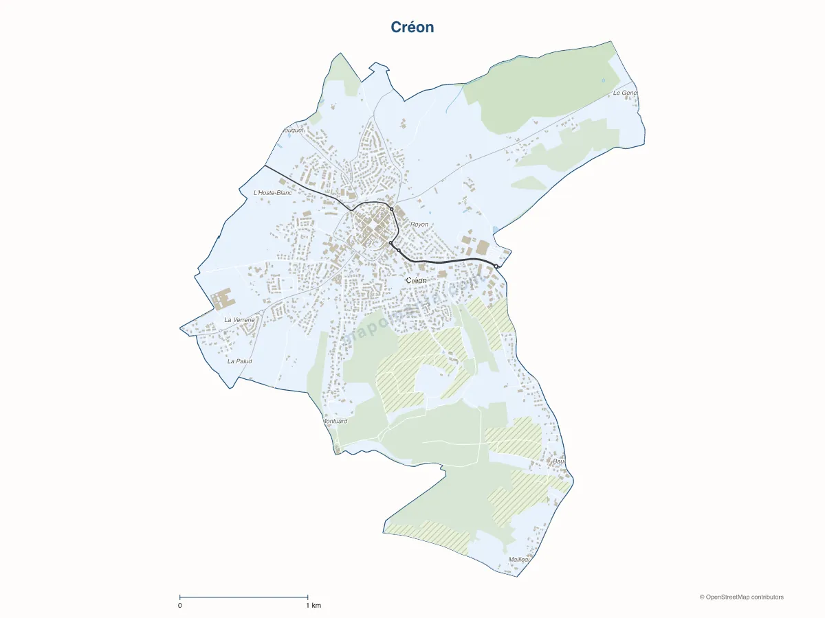 Carte de Créon à personnaliser