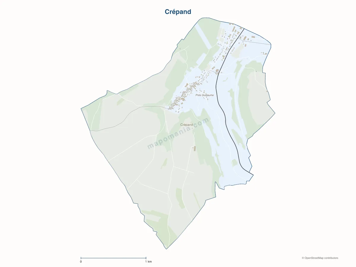 Carte de Crépand à personnaliser